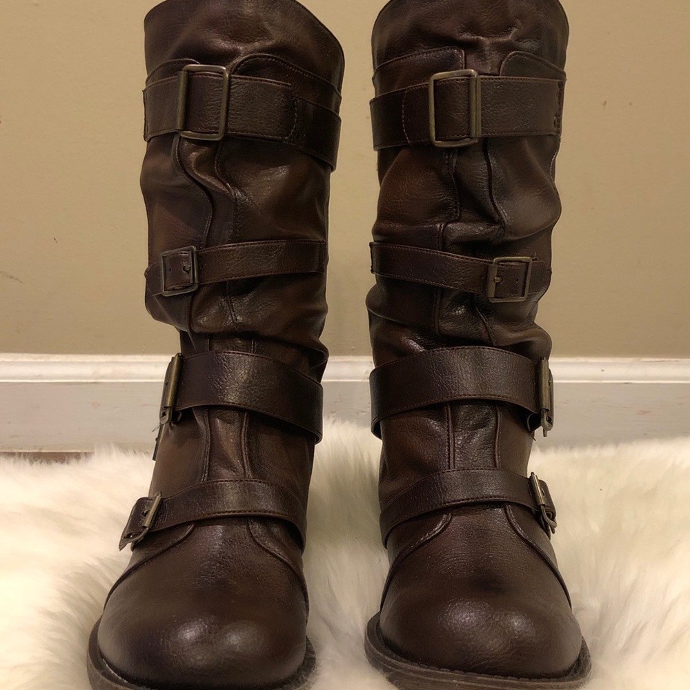 SOLD!!! Brown Faux Leather Boots SOLD!!!!